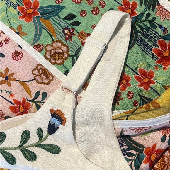 NWOT - Christian Lacroix - Floral Embroidered Strapless Linen Maxi Dress- Size 8 - Picture 5 of 12